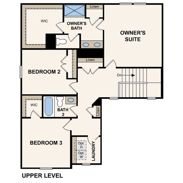 2D floor plan layout for the Centennial by Century Communities in Blue Sky Meadows, Monroe, NC (Image 5).