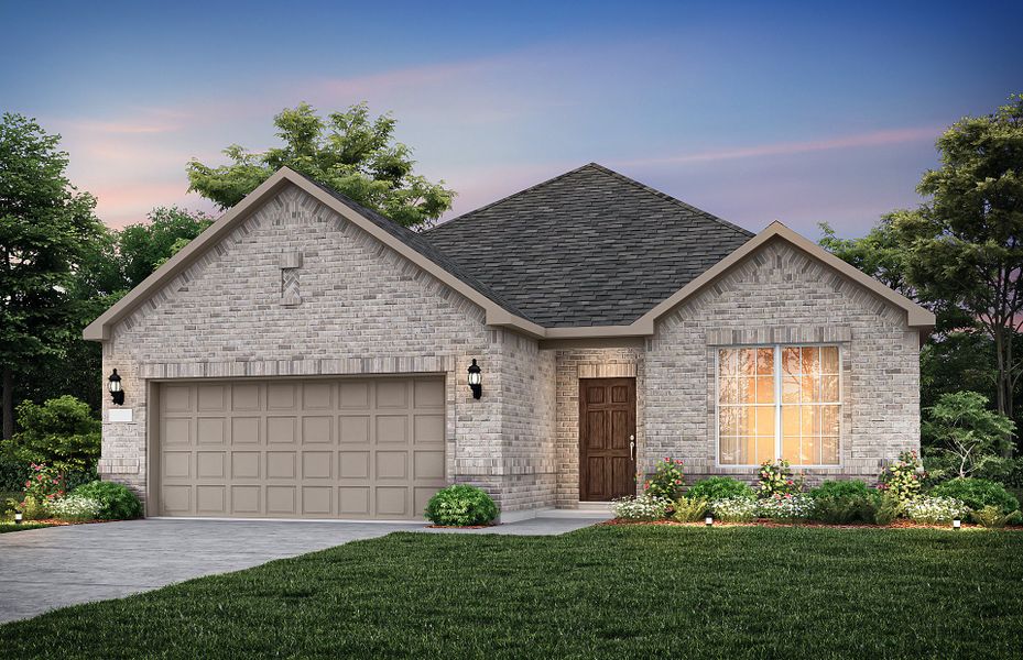 Exterior 31, with stone accents and a 2-car garage with extra storage space