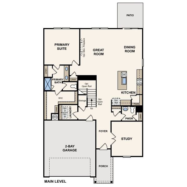 2D floor plan layout for the Grandby by Century Communities in Martins Glen, Antioch, TN (Image 2). 2D floor plan layout for the Grandby by Century Communities in Martins Glen, Antioch, TN (Image 2).