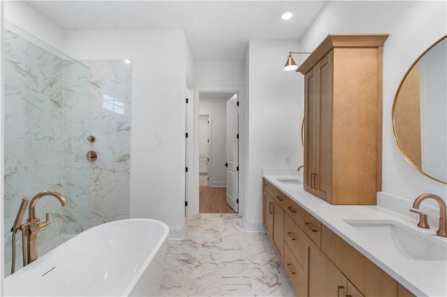 Furnished interior view inside a new home in Waterside Single Family, Peachtree Corners (Image 10). Furnished interior view inside a new home in Waterside Single Family, Peachtree Corners (Image 10).