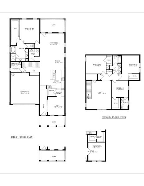 2D floor plan layout for the Sea Cliff by D.R. Horton in Hammock at Two Rivers, Zephyrhills, FL (Image 3).