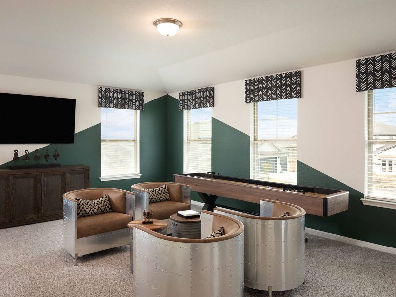 Furnished interior view inside a new home in Turner's Crossing - Reserve Collection, Buda (Image 10).