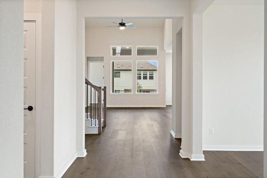 Furnished interior view inside a new home in Park Collection at Heritage, Dripping Springs (Image 12). Furnished interior view inside a new home in Park Collection at Heritage, Dripping Springs (Image 12).