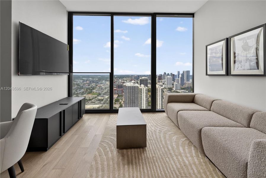 Furnished interior view inside a new home in , Miami (Image 1). Furnished interior view inside a new home in , Miami (Image 1).