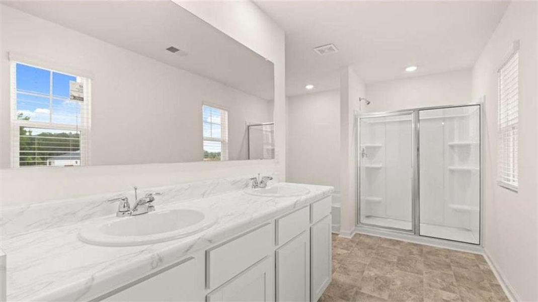 Furnished interior view inside a new home in Poplar Preserve, Newnan (Image 5). Furnished interior view inside a new home in Poplar Preserve, Newnan (Image 5).