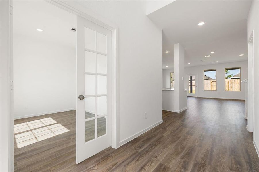 Privacy home office with enclosed French Doors