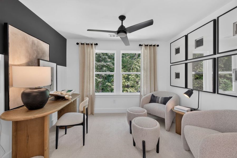 Representative furnished interior of a home built from the Wynfield by Pulte Homes in Bleckley Station, Ball Ground (Image 38).