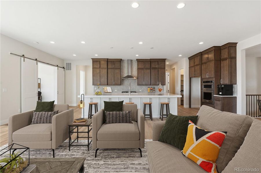 Furnished interior view inside a new home in Retreat at The Canyons, Castle Pines (Image 6). Furnished interior view inside a new home in Retreat at The Canyons, Castle Pines (Image 6).