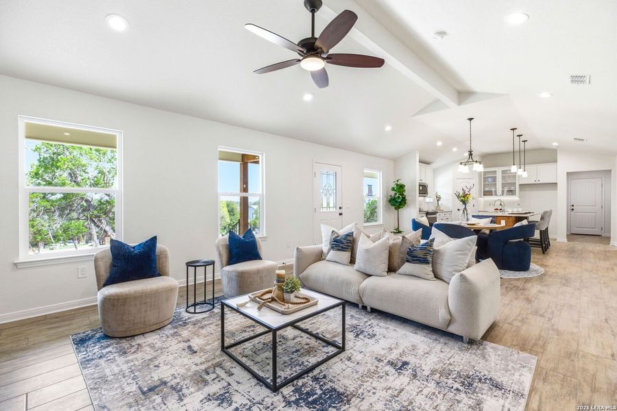 Furnished interior view inside a new home in , Fischer (Image 37).