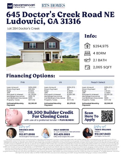 2D floor plan layout of this home in Doctor's Creek, Ludowici, GA (Image 4).