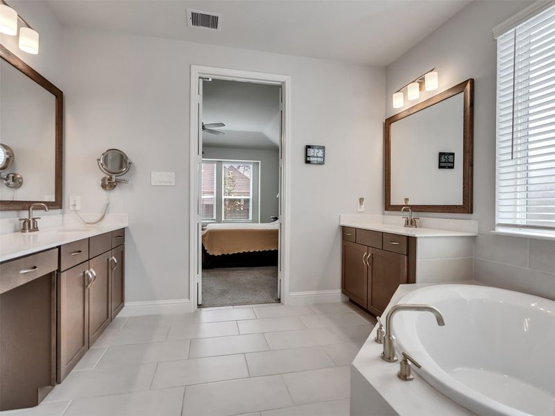Two separate sink and vanity