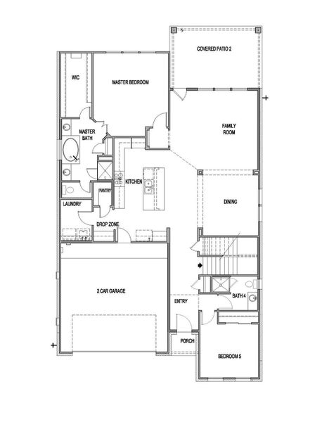 2D floor plan layout of this home in Blackhawk, Pflugerville, TX (Image 5).