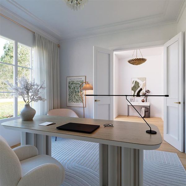 Furnished interior view inside a new home in , Dallas (Image 12).