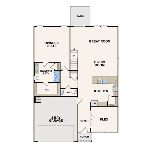 2D floor plan layout for the Hudson by Century Communities in Highland Reserves, Pleasant View, TN (Image 3).