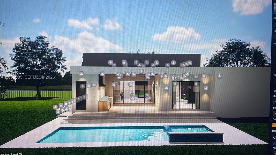 Exterior details and patio area of a home in , Parkland (Image 3).