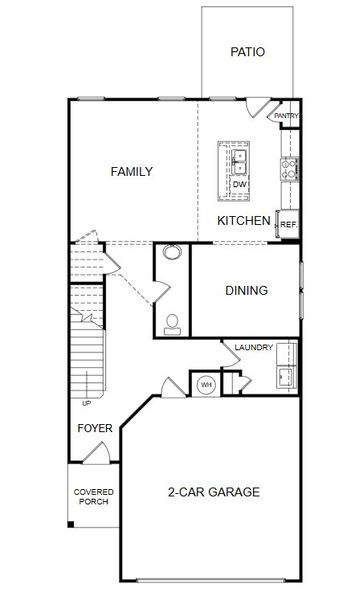 2D floor plan layout of this home in Enclave at Dawson Forest, Dawsonville, GA (Image 2).