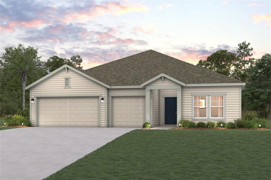 Front exterior of a new home in Reserve East, Flagler Beach, FL, highlighting curb appeal (Image 23).
