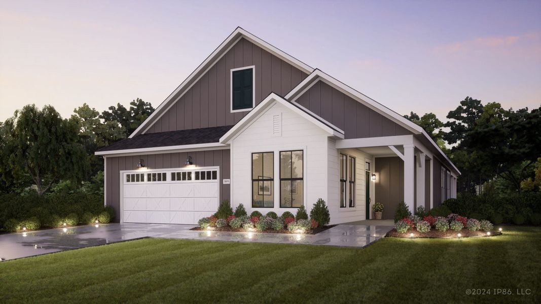 Representative exterior photo of a completed home built from the Verona by Perfection Builders in The Courtyards at Cornerstone, Andover, KS (Image 5).