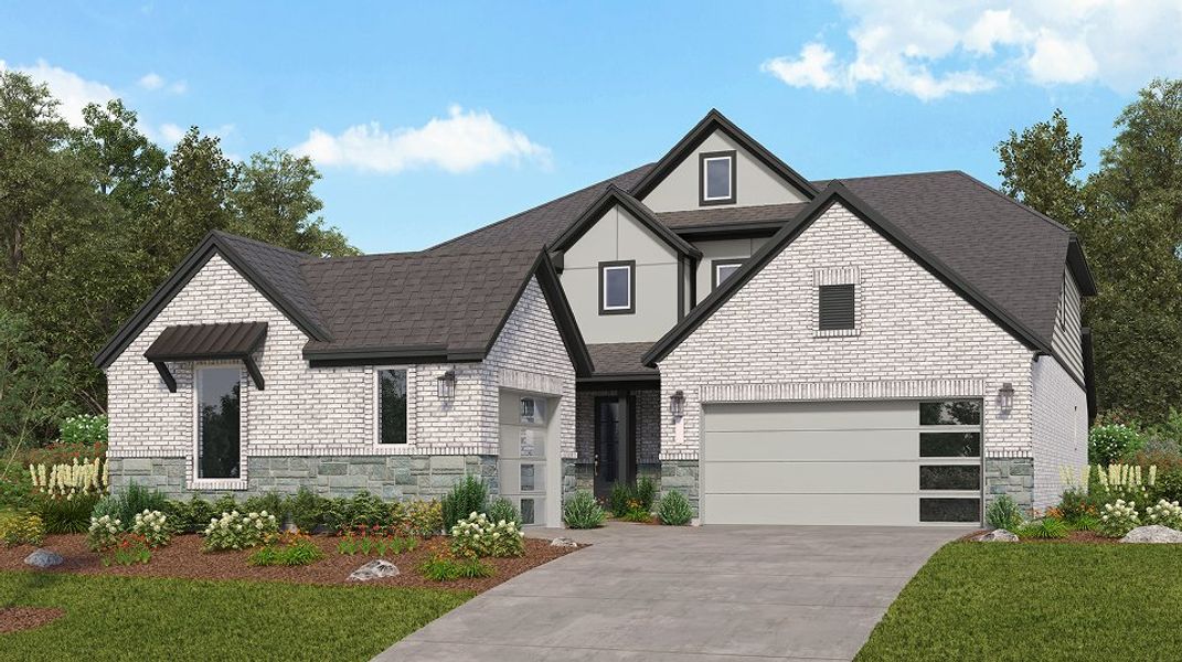 Front exterior of a new home in Kresston, Montgomery, TX, highlighting curb appeal (Image 1). Front exterior of a new home in Kresston, Montgomery, TX, highlighting curb appeal (Image 1).