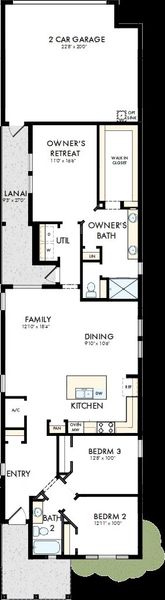 2D floor plan layout of this home in Laureate Park at Lake Nona - Garden Series, Orlando, FL (Image 2). 2D floor plan layout of this home in Laureate Park at Lake Nona - Garden Series, Orlando, FL (Image 2).