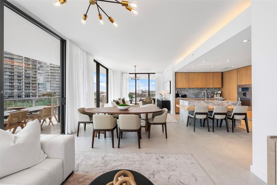 Furnished interior view inside a new home in Five Park, Miami Beach (Image 40).