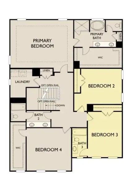 2D floor plan layout of this home in Eastlyn Crossing, Flowery Branch, GA (Image 4). 2D floor plan layout of this home in Eastlyn Crossing, Flowery Branch, GA (Image 4).