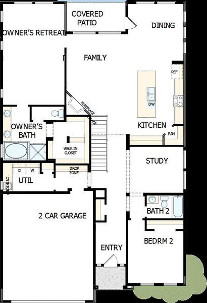 2D floor plan layout of this home in Cloverleaf – Mountainview Collection, Monument, CO (Image 4). 2D floor plan layout of this home in Cloverleaf – Mountainview Collection, Monument, CO (Image 4).