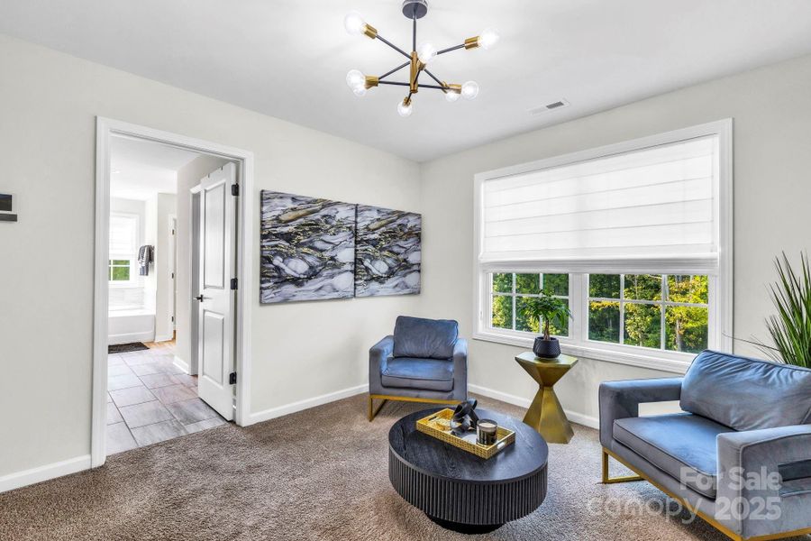 Owners retreat - sitting room overlooking the entire back yard