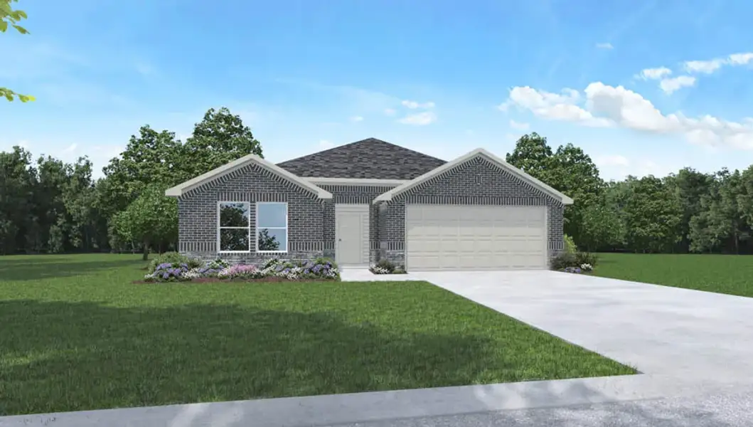 Representative exterior photo of a completed home built from the Huntsville by D.R. Horton in Lago Mar 60' Homesites, Texas City, TX (Image 23).