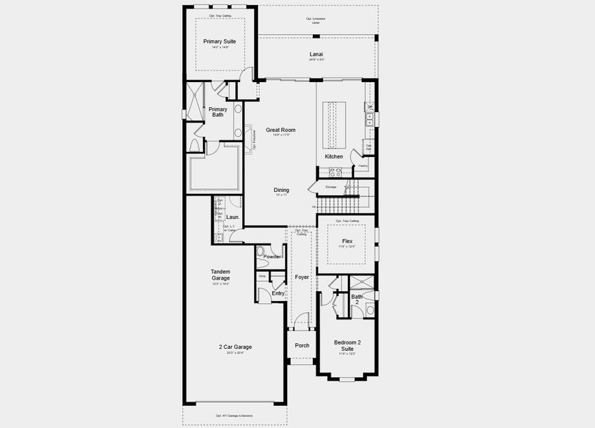 2D floor plan layout for the Genoa by Taylor Morrison in Esplanade at Wellen Park, Englewood, FL (Image 3). 2D floor plan layout for the Genoa by Taylor Morrison in Esplanade at Wellen Park, Englewood, FL (Image 3).
