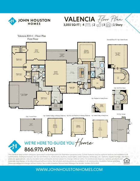 2D floor plan layout for the Valencia by John Houston Homes in Lakeridge Estates Phase 2, Lorena, TX (Image 3).