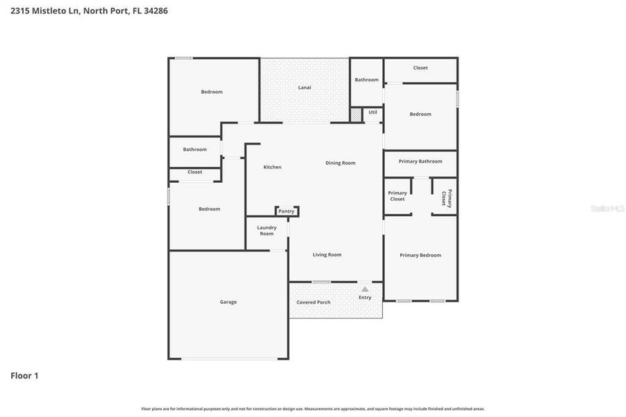 2D floor plan layout of this home in , North Port, FL (Image 4).