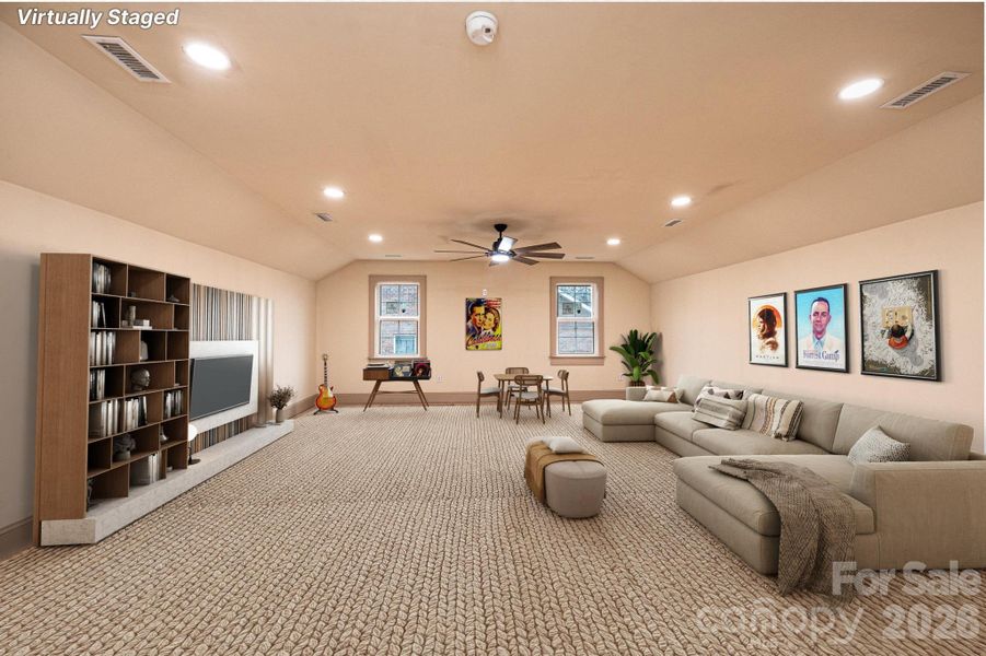 Bonus room virtually staged.