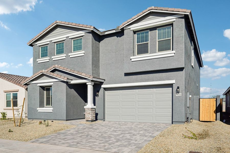 Exterior elevation. Finishes and options may vary.