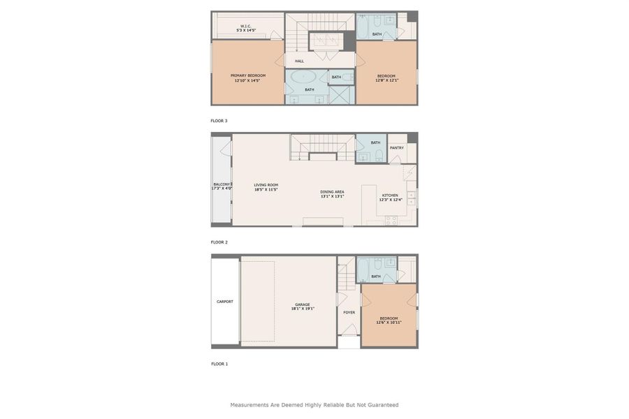 View of all the floors