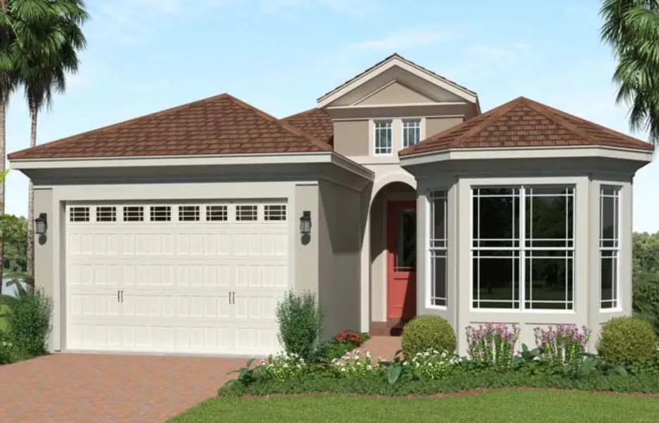 Representative exterior photo of a completed home built from the Schefflera by Minto Communities in Westlake, Loxahatchee, FL (Image 2).