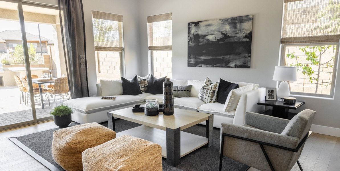 Furnished interior view inside a new home in Horizon at The Dells, Prescott (Image 9). Furnished interior view inside a new home in Horizon at The Dells, Prescott (Image 9).