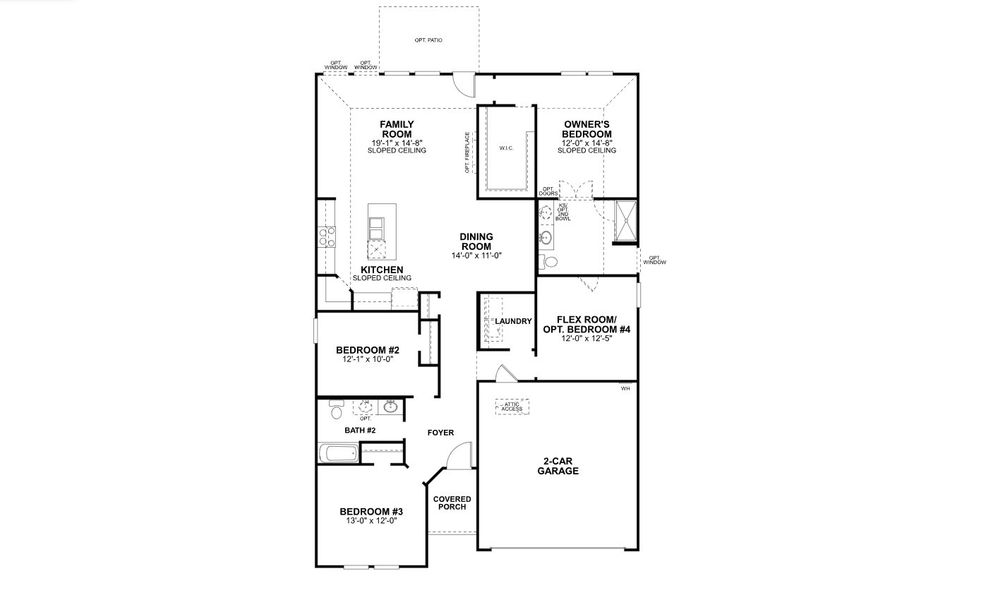 2D floor plan layout of this home in Woodstone, Providence Village, TX (Image 3). 2D floor plan layout of this home in Woodstone, Providence Village, TX (Image 3).