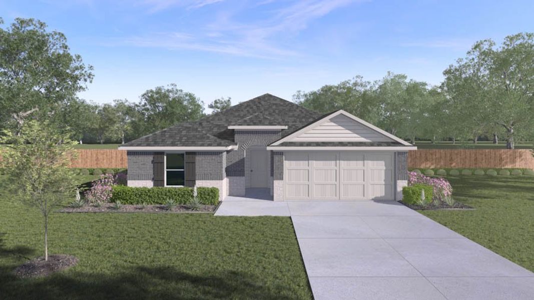 Representative exterior photo of a completed home built from the E40Z (Horton -e) by D.R. Horton in Sunterra, Katy, TX (Image 20).