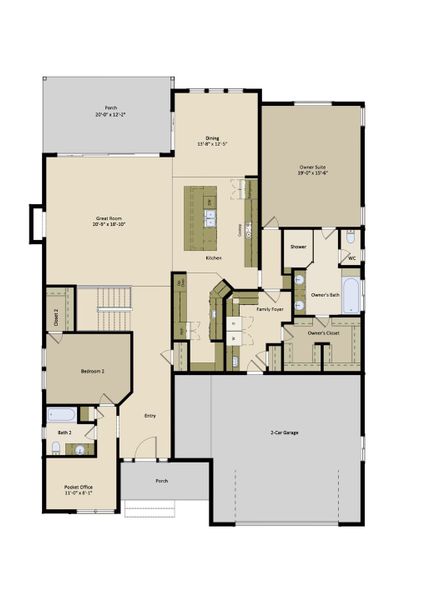 2D floor plan layout of this home in Jackson Creek North, Monument, CO (Image 3).