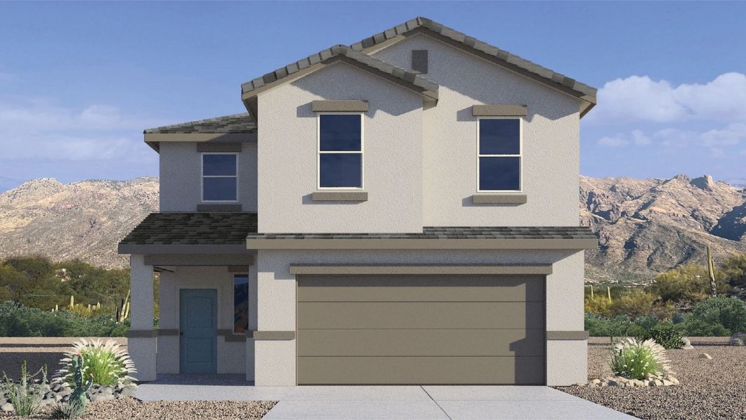 Representative exterior photo of a completed home built from the Kate by D.R. Horton in Coronet at Gladden Farms, Marana, AZ (Image 1).