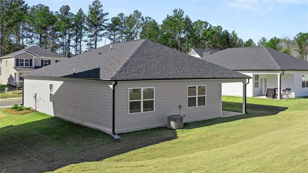 Exterior details and patio area of a home in Oakchase at Hampton, Hampton (Image 23). Exterior details and patio area of a home in Oakchase at Hampton, Hampton (Image 23).