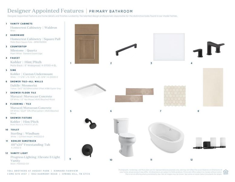 Sample of building materials used in homes in Toll Brothers at August Park, Spring Hill (Image 10).