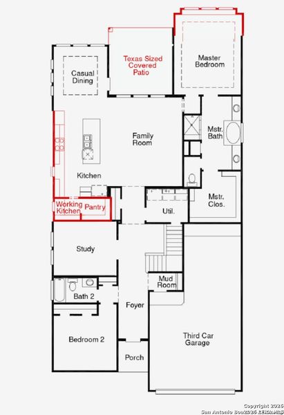 2D floor plan layout of this home in Homestead, Schertz, TX (Image 6). 2D floor plan layout of this home in Homestead, Schertz, TX (Image 6).