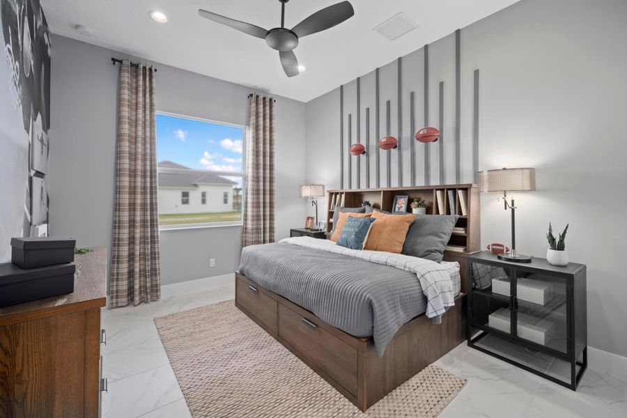 2D floor plan layout for the Mariposa by GHO Homes in Belterra, Port St. Lucie, FL (Image 39).