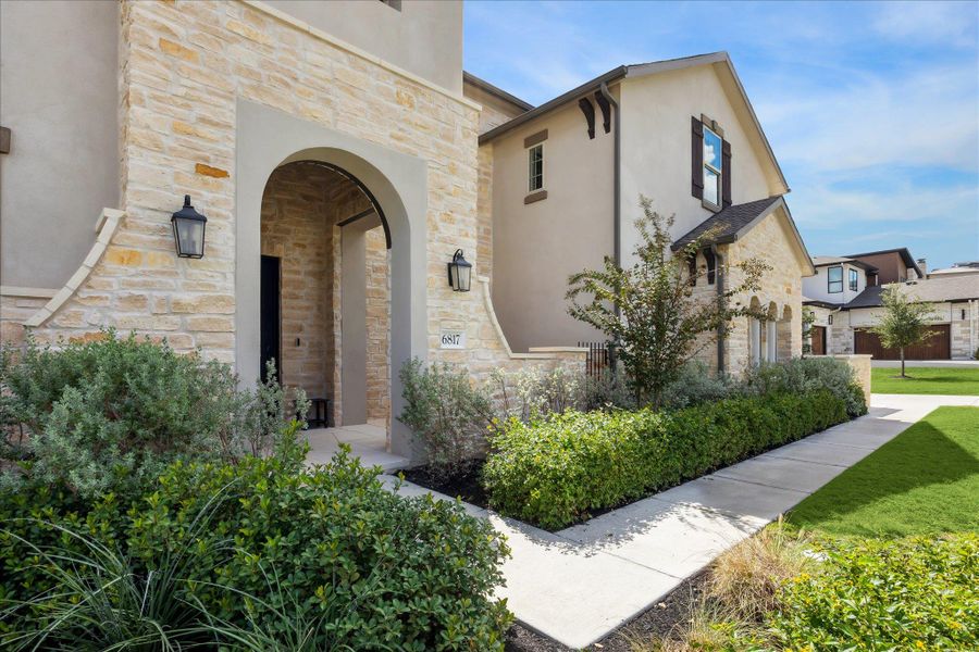 Exterior details and patio area of a home in Sweetwater - 60', Austin (Image 2).