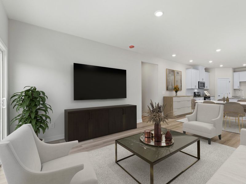 Furnished interior view inside a new home in Russell Grove - Willows Series, Charlotte (Image 6).