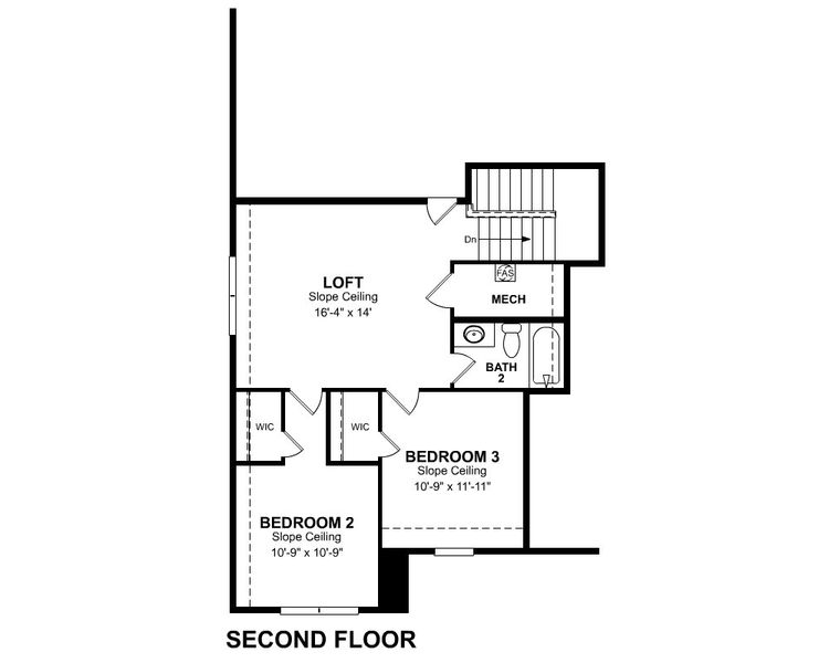 2D floor plan layout for the Avalon by Beazer Homes in Woodcreek, Fate, TX (Image 4).
