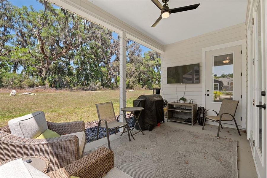 Exterior details and patio area of a home in Fairway Pointe at West End, Newberry (Image 30).