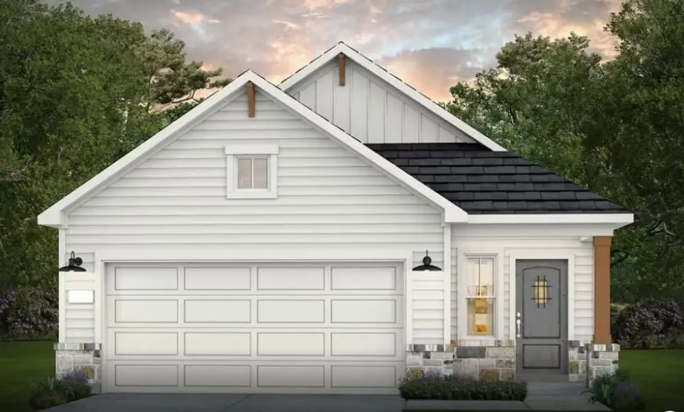 Front exterior of a new home in Ryehill, Sugar Land, TX, highlighting curb appeal (Image 1). Front exterior of a new home in Ryehill, Sugar Land, TX, highlighting curb appeal (Image 1).